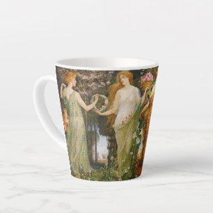 Vintage Victorian Four Seasons Goddess Floral Art Latte Mug