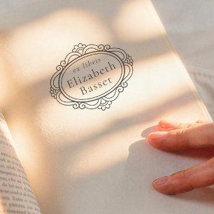 Vintage Victorian Frame Classic Ex Libris Book Rubber Stamp