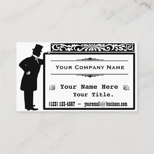 Vintage Victorian Gentleman Classic Business Card (Front)