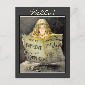 Vintage Victorian Girl Pears Soap Advert-Postcard Postcard