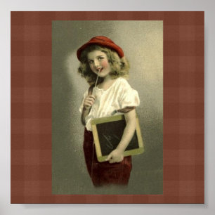 Vintage Victorian Girl School Days Art Print