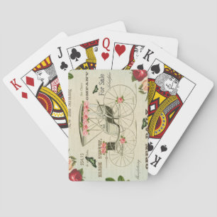 Vintage victorian girly playing cards w/ flowers
