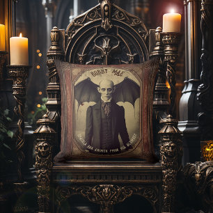 Vintage Victorian Gothic Dracula Vampire Cushion