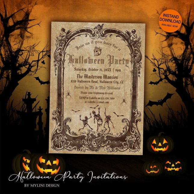 Vintage Victorian Gothic Halloween Invitation (Creator Uploaded)