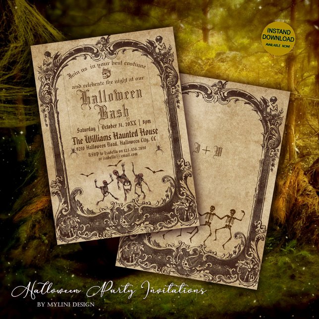 Vintage Victorian Gothic Halloween Party Invitation (Creator Uploaded)