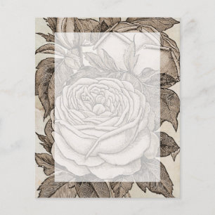 Vintage Victorian Gothic Rose in Sepia Stationary