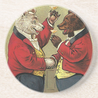 Vintage Victorian Happy, Gay, Dancing Bears Coaster