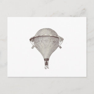Vintage Victorian Hot Air Balloon Postcard