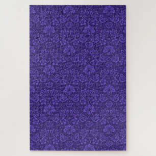 Vintage Victorian Indigo Damask Paisley Floral Jigsaw Puzzle