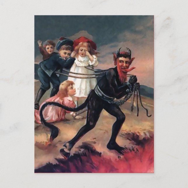 Vintage Victorian Krampus Postcard (Front)