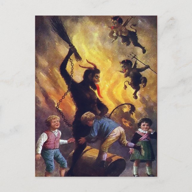 Vintage Victorian Krampus Postcard (Front)