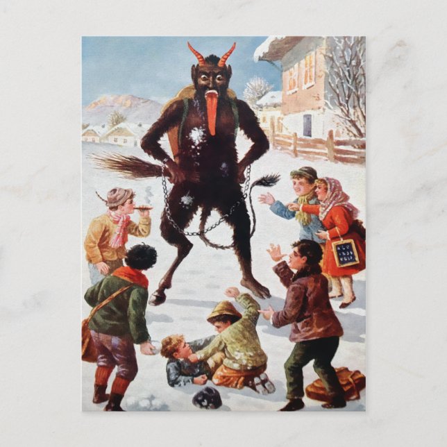 Vintage Victorian Krampus Postcard (Front)
