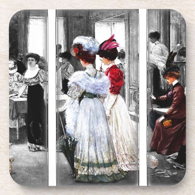 vintage victorian ladies coaster (Front)