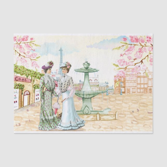 Vintage. Victorian Ladies. Tissue Paper (Front)