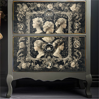 Vintage Victorian Lady Elegant Cameos Decoupage Tissue Paper