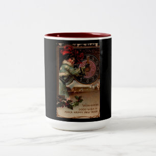 Vintage Victorian Lady Happy New Year Mug