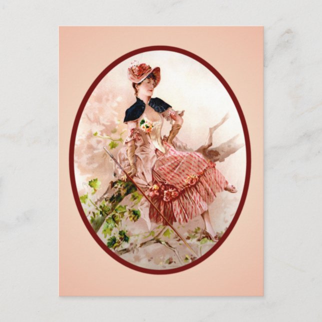 Vintage Victorian Lady Postcard (Front)