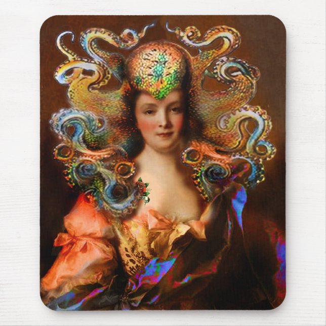 Vintage Victorian Lady Squid Mousepad (Front)