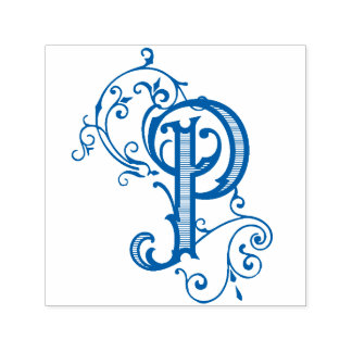 Vintage Victorian Letter P Monogram Initial Self-inking Stamp