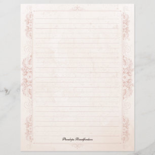 Vintage Victorian Lined Name Stationery Paper