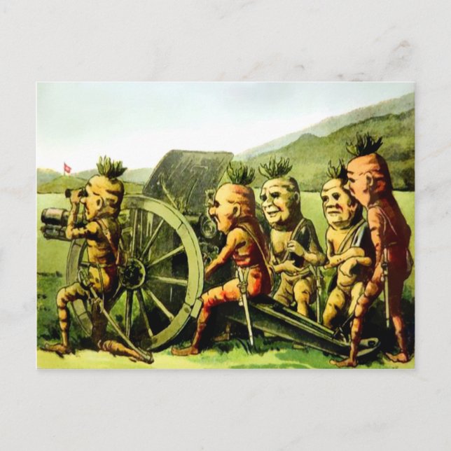Vintage Victorian Military Carrots Postcard (Front)