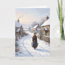 Vintage Victorian Milkmaid Winter Village Christma