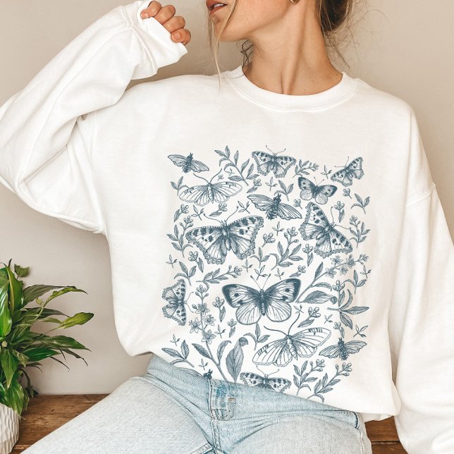 Vintage Victorian Moth Butterfly  Sweatshirt (Creator Uploaded)