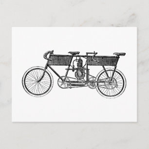 Vintage Victorian Motorcycle Postcard