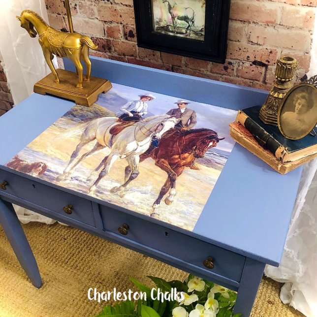 Vintage Victorian Ocean Woman Man Horse Decoupage  Wrapping Paper Sheet (Creator Uploaded)