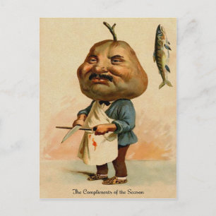 Vintage Victorian Odd Christmas Postcard