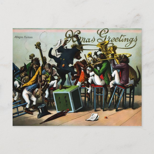 Vintage Victorian Odd Christmas Postcard (Front)