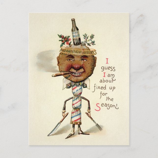 Vintage Victorian Odd Christmas Postcard (Front)