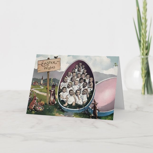 Vintage Victorian Odd Easter Card (Front)