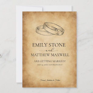 Vintage Victorian Old Parchment Wedding RSVP Invitation