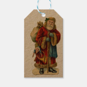 Vintage Victorian Old Word Santa Claus - Gift tags