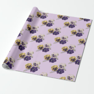 Vintage/Victorian Pansy Flowers Wrapping Paper