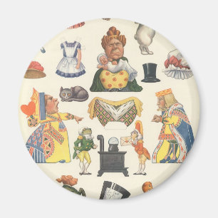 Vintage Victorian Paper Doll Toy, Alice Wonderland Magnet
