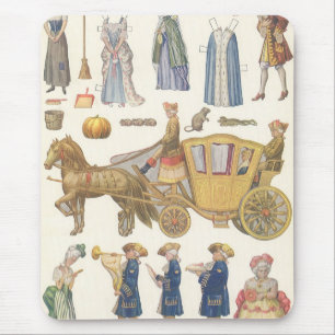 Vintage Victorian Paper Doll Toys, Cinderella Mouse Pad