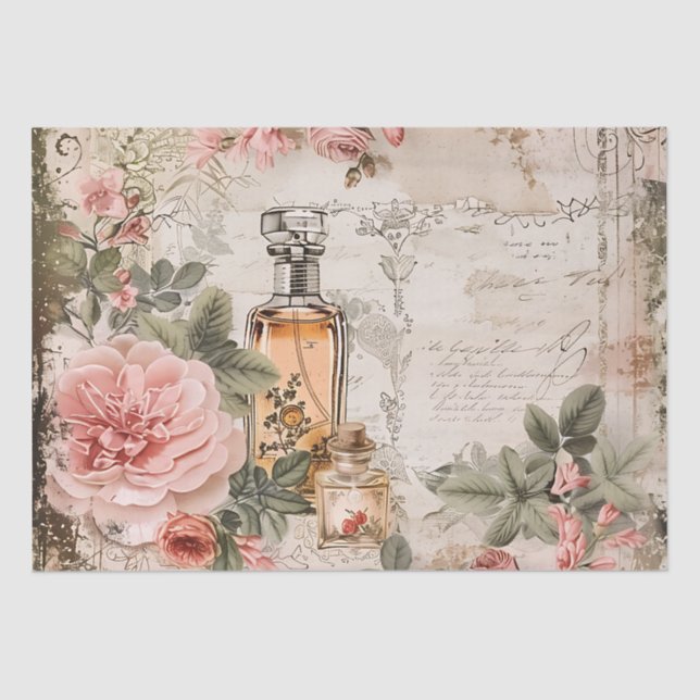 Vintage Victorian Perfume Decoupage  Tissue Paper (Front)