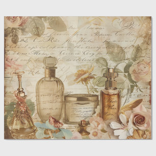 Vintage Victorian Perfume Decoupage Wrapping Paper