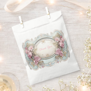 Vintage Victorian Pink Roses White Frame Favour Bags