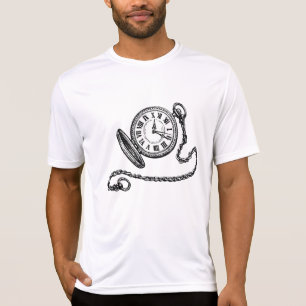 Vintage Victorian Pocket Watch Line Art T-Shirt