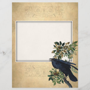 Vintage Victorian Raven Decoupage - Gothic Realm Custom Letterhead