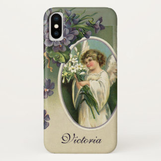 Vintage Victorian Religious Easter Angel Flowers Case-Mate iPhone Case