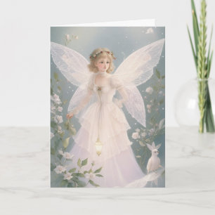 Vintage Victorian Retro Christmas Fairy Holiday Card