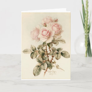 Vintage Victorian Romantic Roses Card