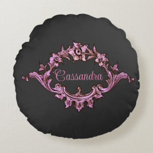 Vintage Victorian Romantic Steampunk Personalised  Round Cushion