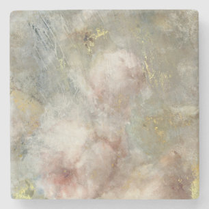 Vintage Victorian Rose Floral With Gold Accents Stone Coaster