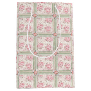 Vintage Victorian Roses Lace Patchwork Gift Bag