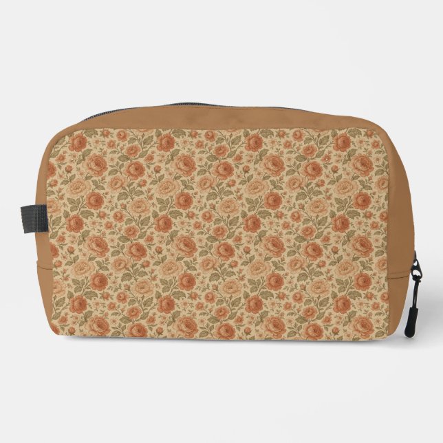 vintage Victorian Roses patterned  Dopp Kit (Front)